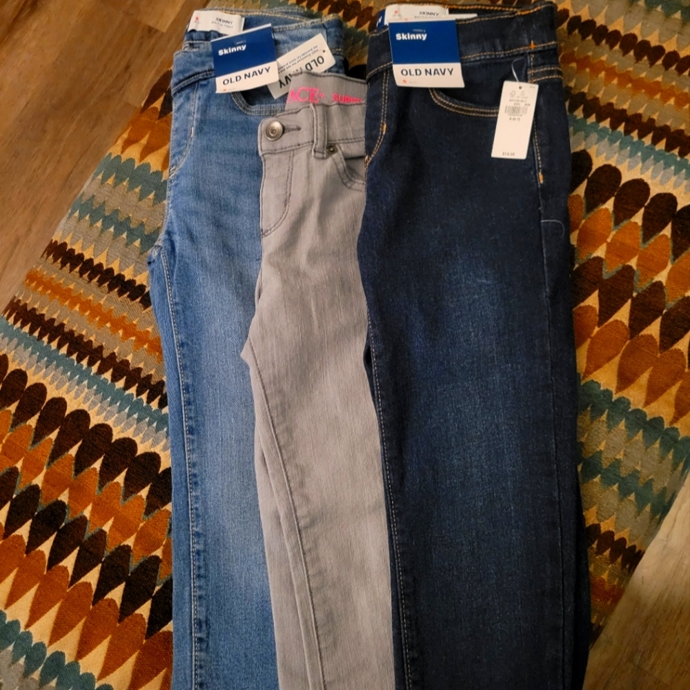 2 pair of Old Navy jeans and 1 pair of Children's Place